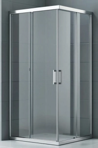 Kare Şeffaf 5 mm Temper Camlı Kayar Kapılı Duşakabin 190 cm Duş Teknesiz